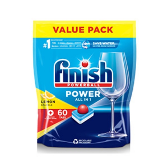 Picture of Finish Dishwasher PowerballAll in 1 TabsLem 60x4
